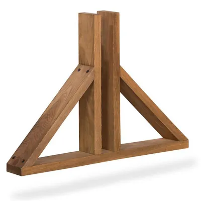 Produktbild von Standfuß für Flechtzäune - Paraventhalter 50x6 cm - robuster Holzständer für mobilen Sichtschutz und Trennwände außen und innen