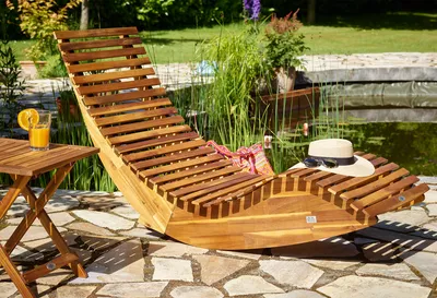 Produktbild von CASARIA® JAVA Gartenliege Holz Wetterfest Klappbar Ergonomisch 160kg Belastbarkeit FSC®-zertifiziert Akazie Garten Sauna Liege Holzliege 195x60x93cm