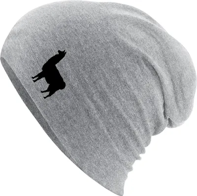 Produktbild von Huuraa Beanie Lama Silhouette Heather Grey One Size Baumwolle und Elasthan Mütze Geschenkidee