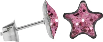 Produktbild von Ohrstecker Chirurgenstahl glitzernder Stern Farbe - Pink