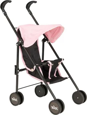Image de Poussette Buggy noire et rose, coque pliable, à partir de 3 ans