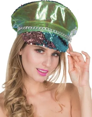Produktbild von glänzende Polizeimütze Damen grün