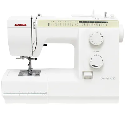 Obrázok produktu pre Janome Sewist 725S, Biela, Ručný šijací stroj, Šitie, 1 krok, 4 mm, Páka, Otočné