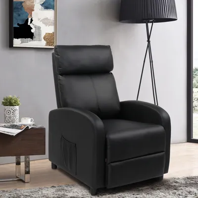 Produktbild von FCH Massagesessel,Fernsehsessel Ruhesessel mit Massagefunktion, Wärmefunktion, Kunstleder, Schwarz