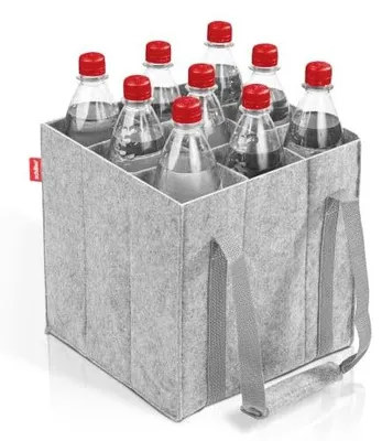Zdjęcie produktu dla Torba na butelki filcowa 9 przegródek z recyklingu ekologiczna