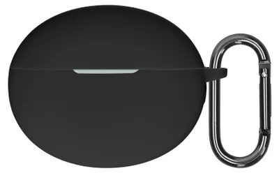 Produktbild von kwmobile Schutzhülle für OnePlus Buds 4 Hülle - TPU Silikon Case für Kopfhörer Ladecase - stoßfestes Cover mit Karabiner - Schwarz