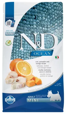 Zdjęcie produktu dla Farmina Pet Food N&D Ocean, Dorosły, Każda rasa, Mini (5 - 10 kg), Dorsz, Dynia, 2,5 kg