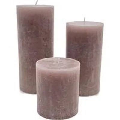 Cactula Stumpenkerzen-Set – Anthrazit – 3 Stück