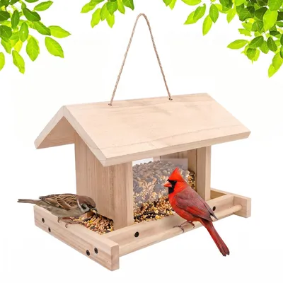 Hängendes Vogelhaus aus Holz, 2,5 l Kapazität