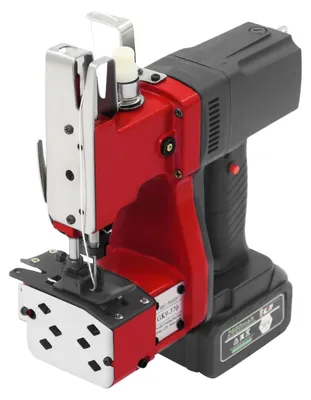 Produktbild von Tragbare Sacknähmaschine - Handgeführter Beutelverschluss - Kabellos 36V 2600mAh - 1800-2000 Stiche/min - Nahtdicke 1-5 mm - Rot