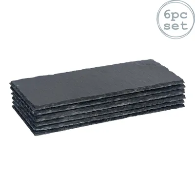 Produktbild von Argon Ta Rechteckige Essteller aus Schiefer - 29 x 12 cm - 6er-Pack