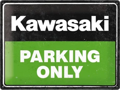Produktbild von Nostalgic-Art - Blechschild 30 x 40 cm - Kawasaki - Kawasaki Parking Only Green