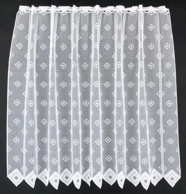 Produktbild von Gardinen Kranzusch Scheibengardine Quadrate 110x80,5 cm H/B weiß Bistrogardine Vorhang Küche 1er Pack