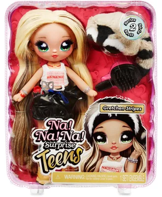 Produktbild von Na! Na! Na! Surprise Teens Doll - Gretchen Stripes (Raccoon), Modepuppe, Weiblich, Mädchen, 280 mm, Mehrfarbig