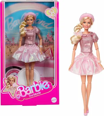 Produktbild von Barbie Signature -Puppe zum Spielfilm, Margot Robbie als , Sammelpuppe in rosafarbenem Set aus Bluse und Rock, Modepuppe, Weiblich, 6 Jahr(e), Mädchen, 320 mm, Mehrfarbig