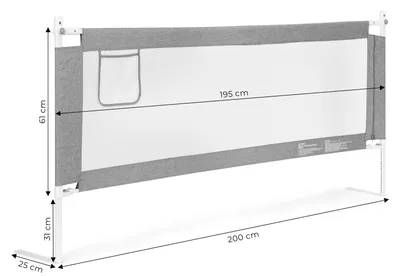 Zdjęcie produktu dla Barierka ochronna na łóżko 200 cm osłona zabezpieczenie dla dzieci ECOTOYS