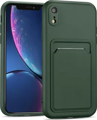 Immagine prodotto di Custodia per cellulare per Apple iPhone XR Custodia in silicone con slot per schede Slim Wallet Case, verde