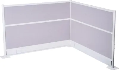 Obrázek produktu pro Paraván, dělicí stěna – sada 2 ks, dělicí stěna do kanceláře – 183 x 122 cm – volně stojící – PET paraván – s kryty zásuvek – paraván