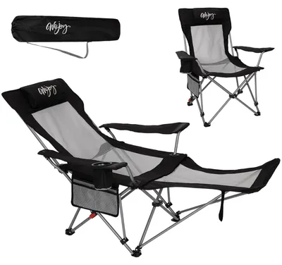 Produktbild von Campingstuhl 2-in-1 mit Fußstütze und Getränkehalter