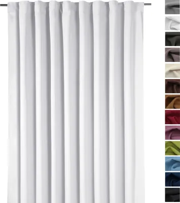 Produktbild von heimtexland ® XXL Verdunkelungsvorhang Thermovorhang Multifunktionsband Dekoschal 245x275 cm Raumteiler Deko Vorhang blickdicht verdunkelnd isolierend Typ139 Grau-Weiß