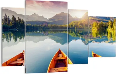 Produktbild von Bild auf Leinwand - Leinwandbild - See Natur - 120x70cm - Wand Bild - Wanddeko - Wandbilder - Leinwanddruck - Bilder - Kunstdruck - Wanddekoration - Leinwand bilder - Wandkunst - DL120x70-3579