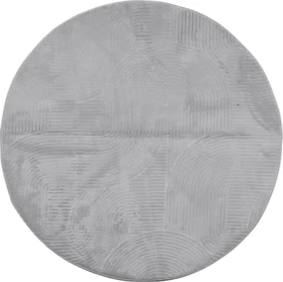 Produktbild von vidaXL Teppich IZA Kurzflor Skandinavischer Look Grau Ø 160 cm