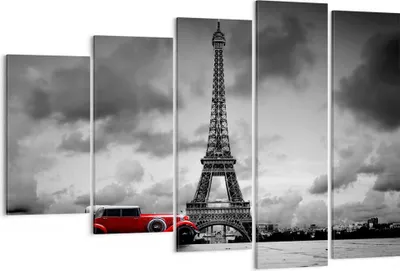 Produktbild von Bild auf Leinwand - Leinwandbild - Auto Eiffle Paris Stadt - 150x100cm - Wand Bild - Wanddeko - Leinwanddruck - Bilder - Kunstdruck - Wanddekoration - Leinwand bilder - Wandkunst - EG150x100-2828
