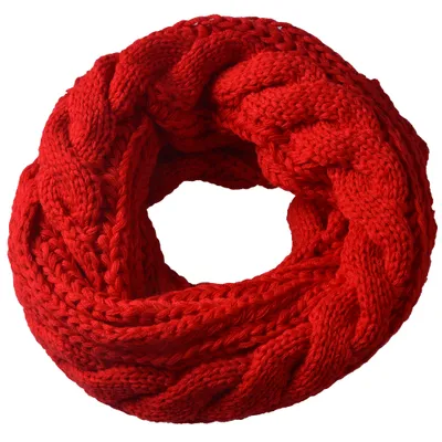 Produktbild von Zopfmuster Stricken Loopschal Rot