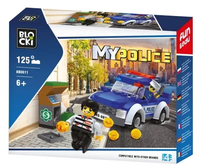 Produktbild von BLOCKI MyPolice Polizeiwagen Polizeiauto Bausatz Spielzeug 125 Teile