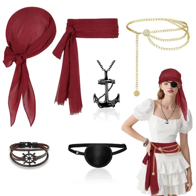Immagine prodotto di Set di accessori per costume da pirata, ideale per Halloween e cosplay