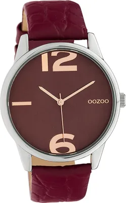 Produktbild von Oozoo Damen Armbanduhr weinrot Analog Timepieces Lederarmband D2UOC10378