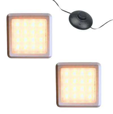 Image de kalb | Lampe LED pour vitrine 3000 K, lot de 1 à 10 pièces, 12 V, pédale de lot de 2 lampes encastrées