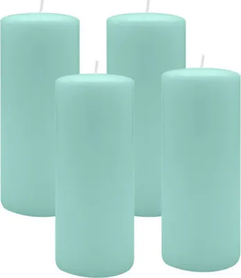Produktbild von 4er Set Adventskranzkerzen Türkis Ø 40 x 200 mm