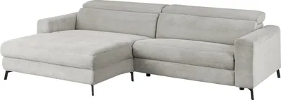 Produktbild von KAWOLA Sofa LAISKA Ecksofa Cord hellgrau Longchair links