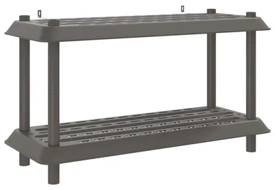 Image de Étagère vidaXL à 2 niveaux, 100 x 40 x 55,5 cm, PP, gris clair