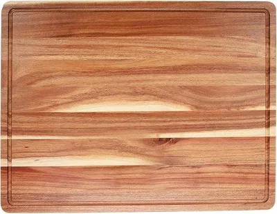 Productafbeelding van Grote Houten Snijplank met Sapgroef en Zijhandvat - Ideaal voor Keuken en Charcuterie