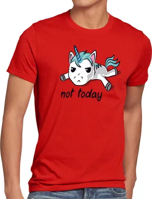 Produktbild von style3 Not today Unicorn Einhorn Herren T-Shirt
