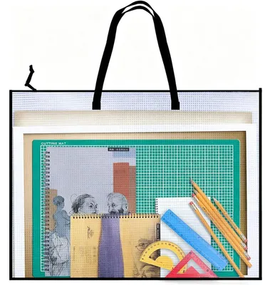 A2 Kunstmappe Portfolio Tas, 47x65 cm, transparent