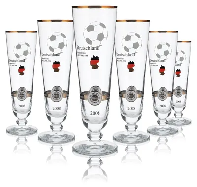 Produktbild von 6x Warsteiner Sammlergläser Bierglas Biergläser Sonderedition Pokal Deutschland 2008