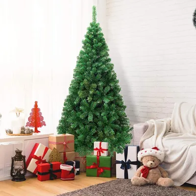 Produktbild von Weihnachtsbaum Tannenbaum 180 cm, Künstlicher Christbaum, Kunstbaum Weihnachten Dekobaum, PVC Weihnachtsbaum mit Metallständer