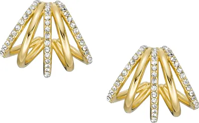 Produktbild von Fossil Steckcreolen All Stacked Up mit Kristallen, IP Gold