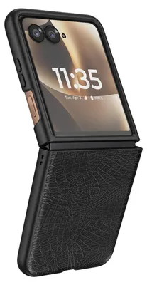Productafbeelding van Avizar, hoesje voor de Motorola Razr 70 Ultra, met krokodillenleerlook, scherm vrij, zwart