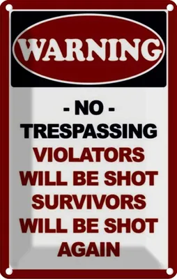 Produktbild von vianmo Blechschild 18x12 cm Warning no trespadding Warnschild Hinweisschild Sicherheit Vorsicht