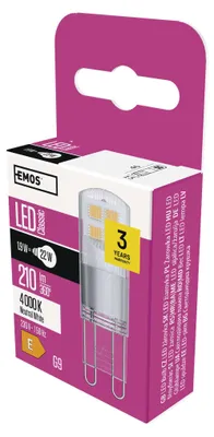 LED žárovka Classic JC / G9 / 1,9 W (22 W) / 210 lm / neutrální bílá