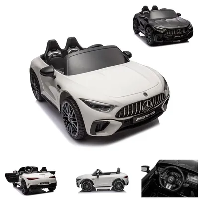 Produktbild von ES-Toys Elektro Kinderauto Mercedes SL63 AMG EVA-Reifen Stoßdämpfer lizenziert weiß