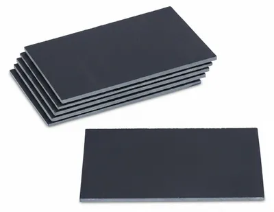 Image de Lot de 6 plateaux en ardoise Relaxdays, plateaux de service rectangulaires, 26 x 16 cm, pour servir du fromage, des sushis, des desserts, noir