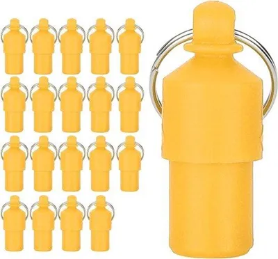 Produktbild von Tieridentifikations-Tag - Verlustprävent - Orange - Halsband - Name Adresse Etikett - Aufbewahrungskapsel - Geeignet für Hunde Katzen - 20 Stück.
