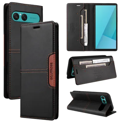 Produktbild von Handyhülle für Sony Xperia 10 VII Hülle, Leder Flip Wallet Kartenfach Stand Schutzhülle Schwarz