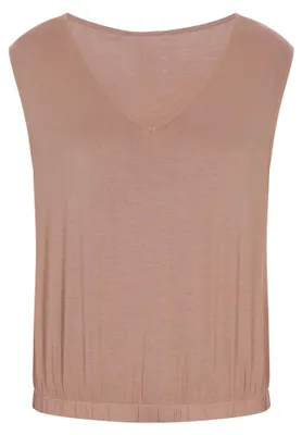 Produktbild von Damen ärmelloses Top mit Rüschensaum, Sand, Gr. L