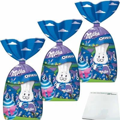 Produktbild von Milka Oreo Ostermischung 3er Pack (3x212g Packung) + usy Block